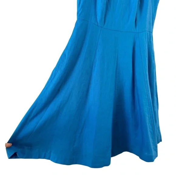 navy linen summer dress Sleeveless Linen Dress ACADIA in Deep Navy Blue main image 0